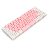 60% Gaming Keyboard, Ergonomic DC 5V USB Wired RGB Backlight 61 Keys Imitated Mechanical Technique Office Keyboard for PC (White Pink)